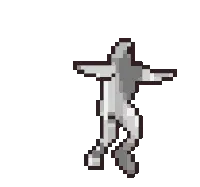 Starman from EarthBound doing an awesome kick and then staring at you for all of eternity